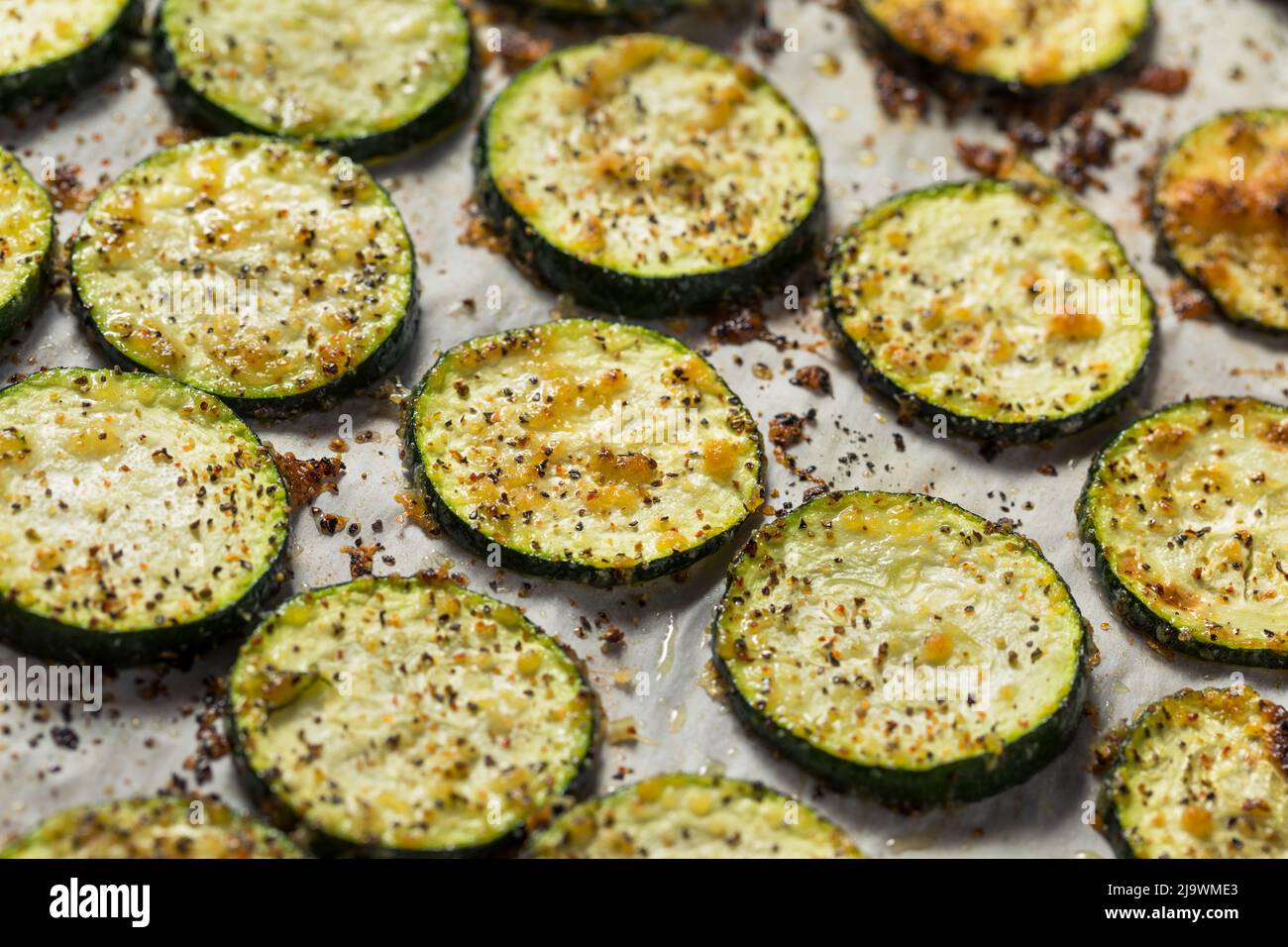 Homemade Roasted Zucchini Slices with Salt and Pepper Stock Photo Alamy