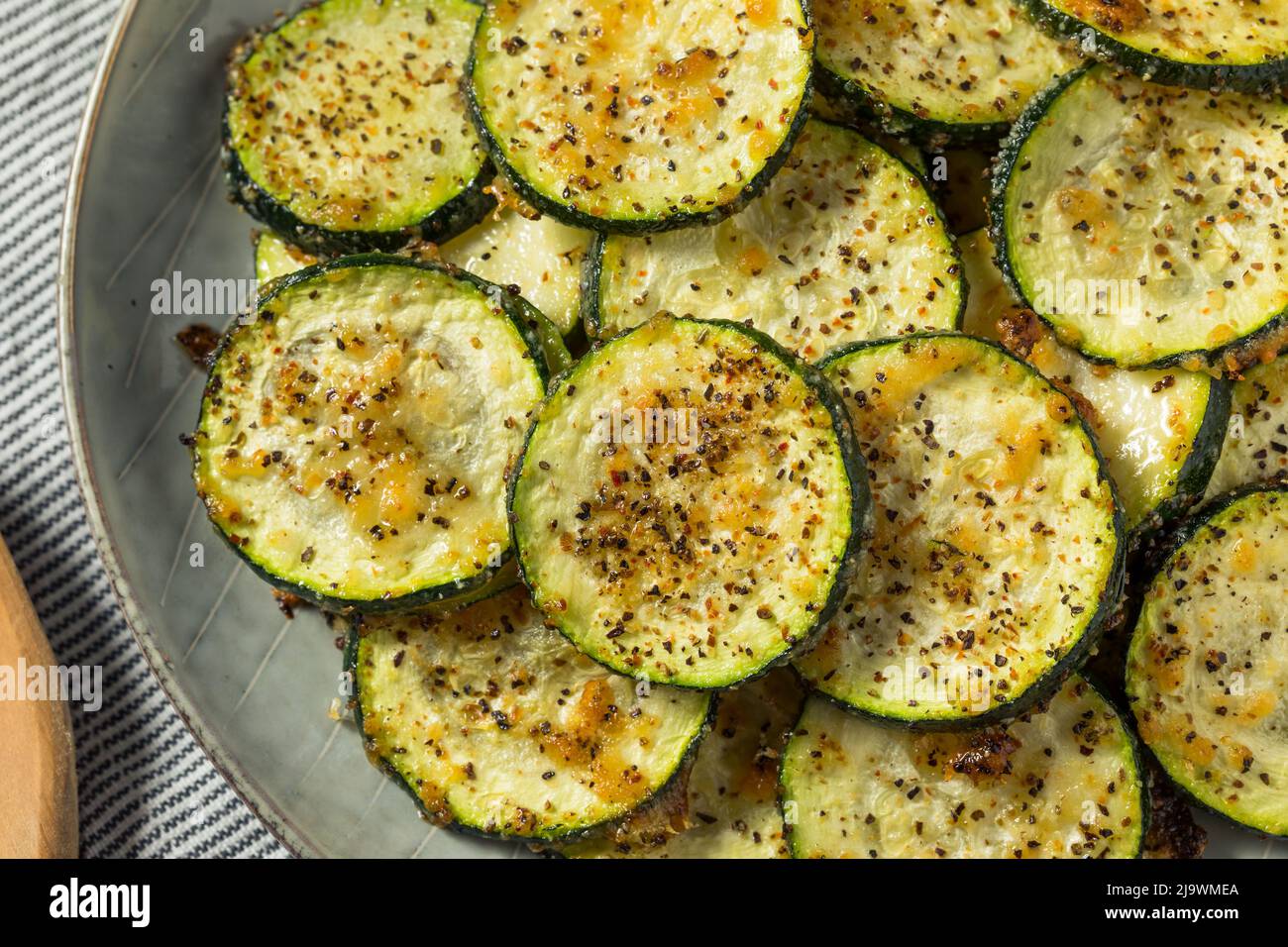 Homemade Roasted Zucchini Slices with Salt and Pepper Stock Photo Alamy