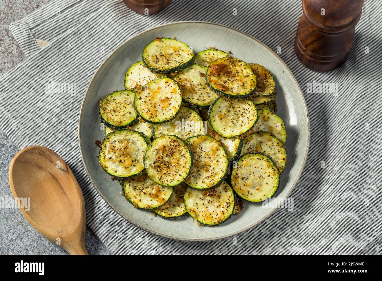 Homemade Roasted Zucchini Slices with Salt and Pepper Stock Photo Alamy