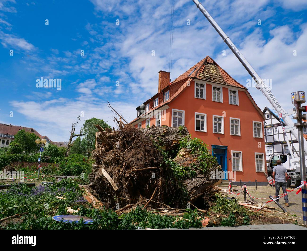 Tornado in Paderborn 20. Mai 2022 Tief Emmelinde Stock Photo