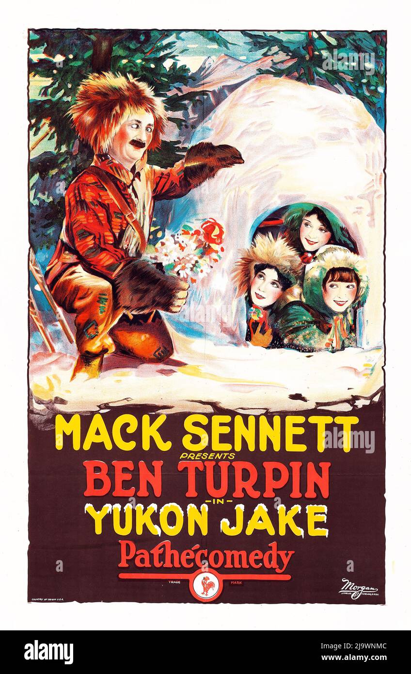 Ben Turpin silent movie, comedy - Yukon Jake (Pathé, 1924). Stock Photo