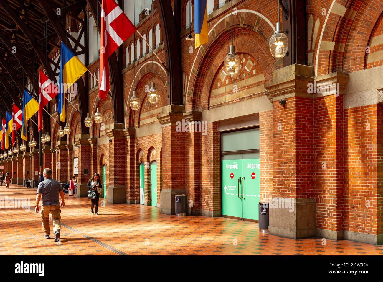 Denmark Stands With Ukraine Danish Flags Alongside Ukrainian Flags In