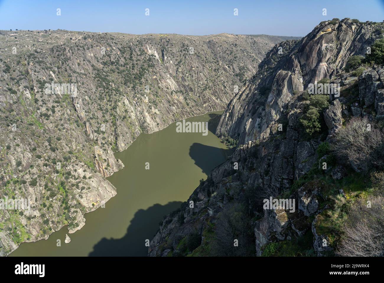 Arribes del Duero (Douro gorges) cliffs in Salamanca. Stock Photo