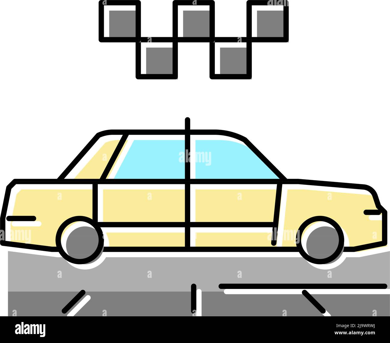 taxi cab color icon vector illustration Stock Vector