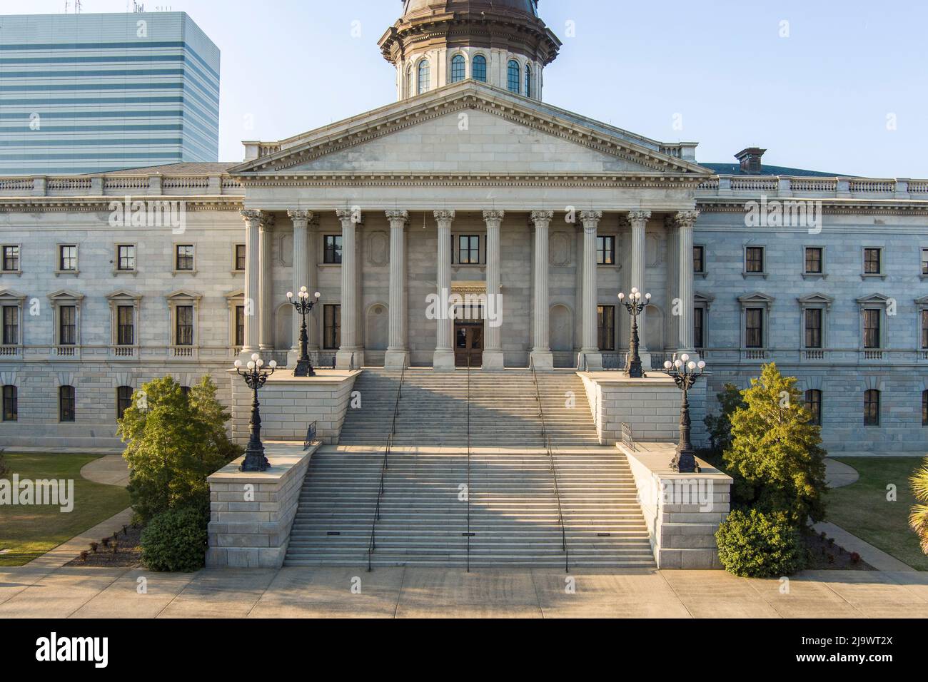 Front view of the South Carolina State House, seat of government in South Carolina. Stock Photo