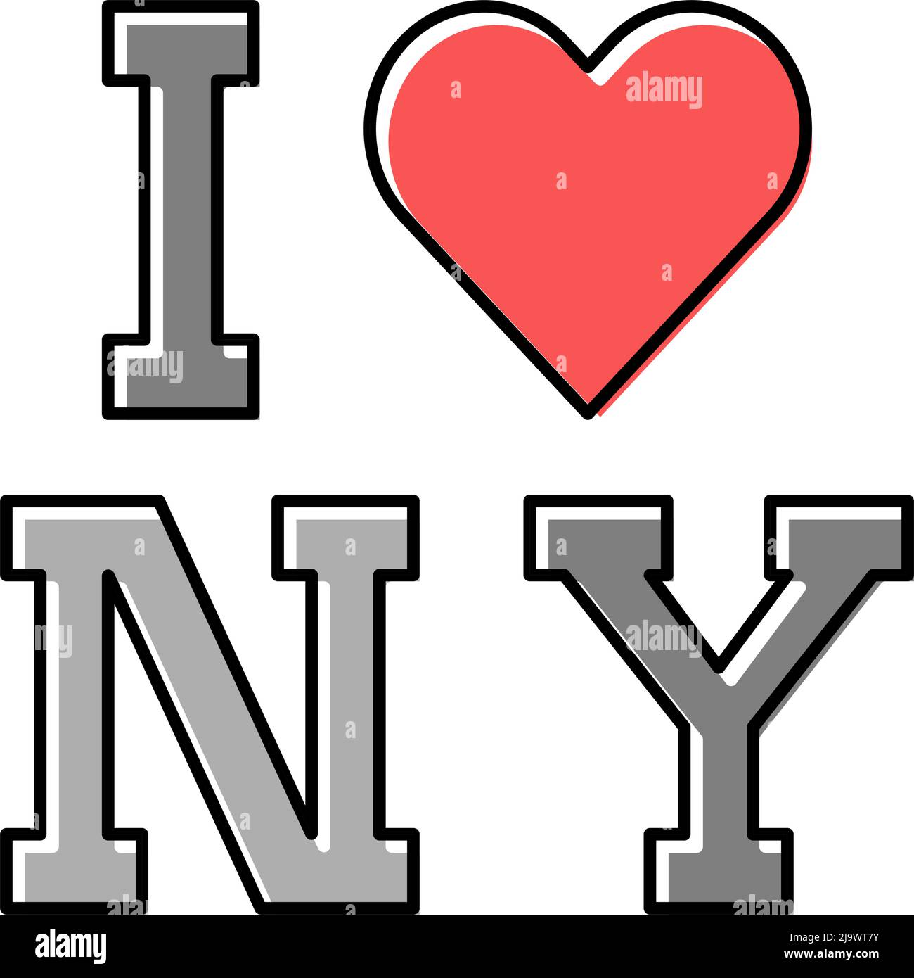 I love new york color icon vector illustration Stock Vector