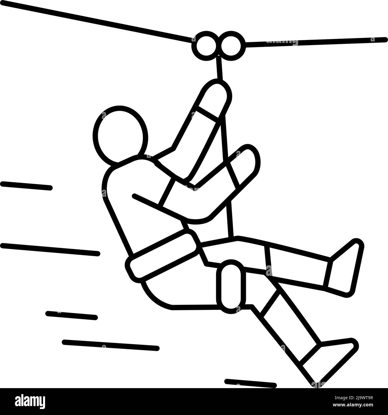 zip lining line icon vector illustration Stock Vector Image & Art Alamy