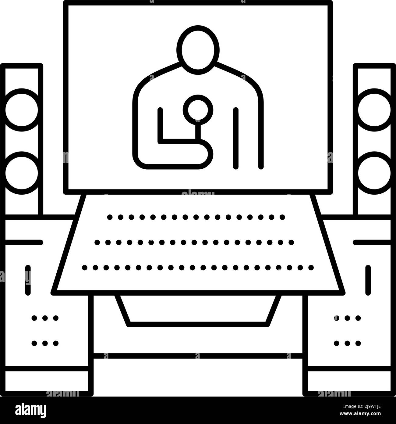 record studio line icon vector illustration Stock Vector Image & Art ...