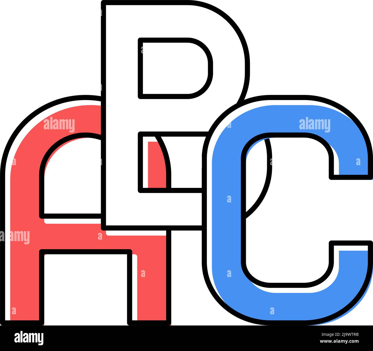 alphabet abc english color icon vector illustration Stock Vector Image ...