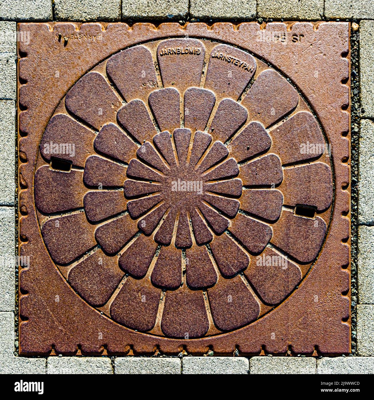 Manhole cover in Höfn, Iceland Stock Photo
