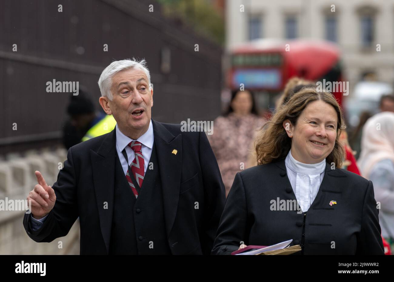 London, UK. 25th May, 2022. MP's outside the House of Commons on the day the Partygate report release Pictured Lindsay Hoyle MP for Chorley and Speaker of the House of Commons, Credit: Ian Davidson/Alamy Live News Stock Photo