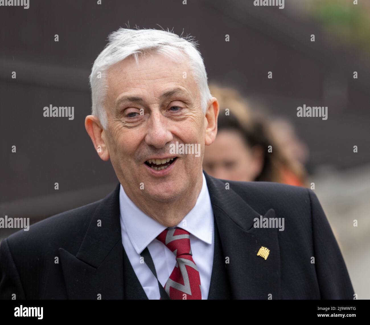 London, UK. 25th May, 2022. MP's outside the House of Commons on the day the Partygate report release Pictured Lindsay Hoyle MP for Chorley and Speaker of the House of Commons Credit: Ian Davidson/Alamy Live News Stock Photo
