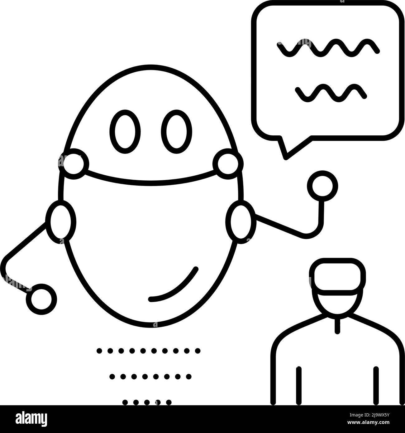 virtual robot line icon vector illustration Stock Vector Image & Art ...