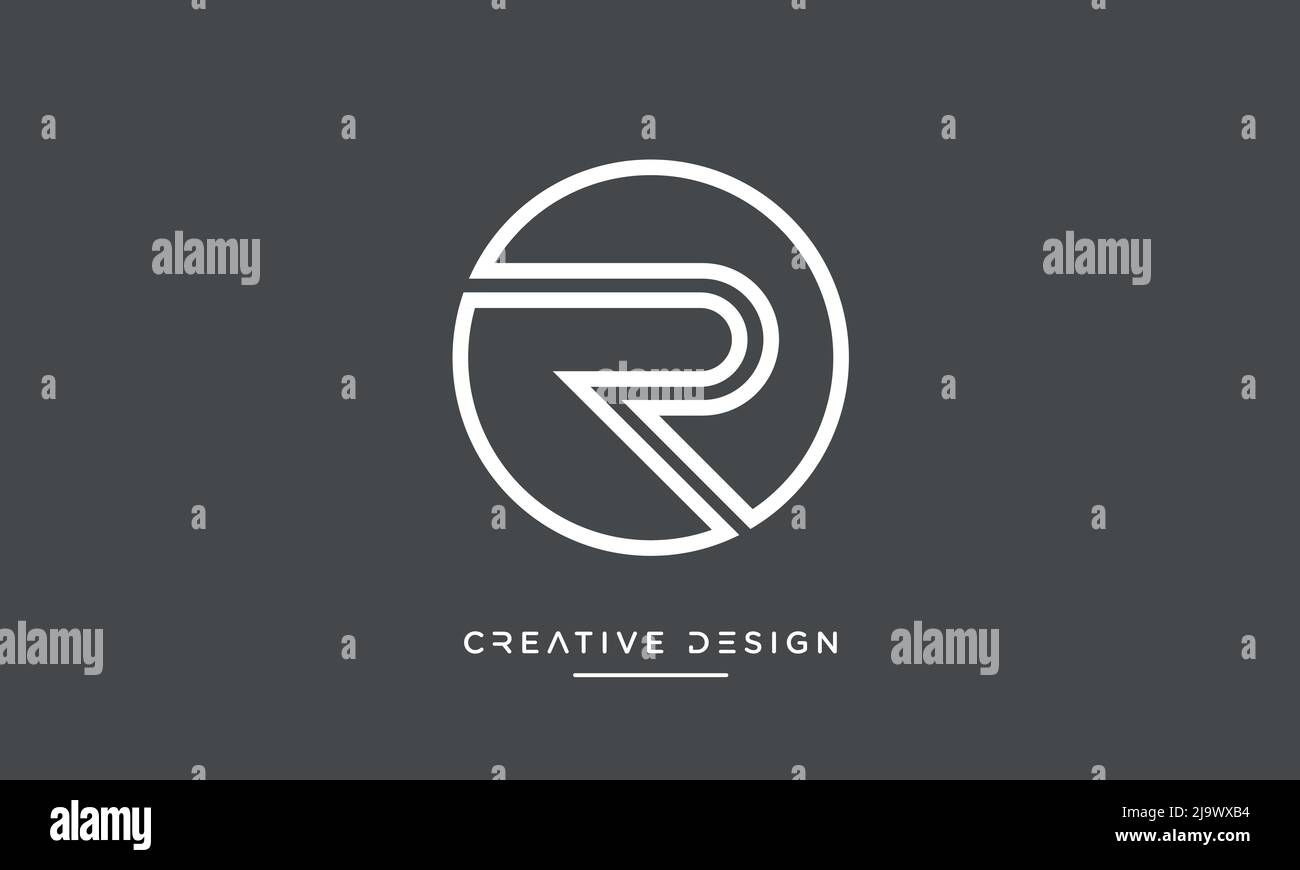 Alphabet Letters OR or RO Abstract Logo Stock Vector