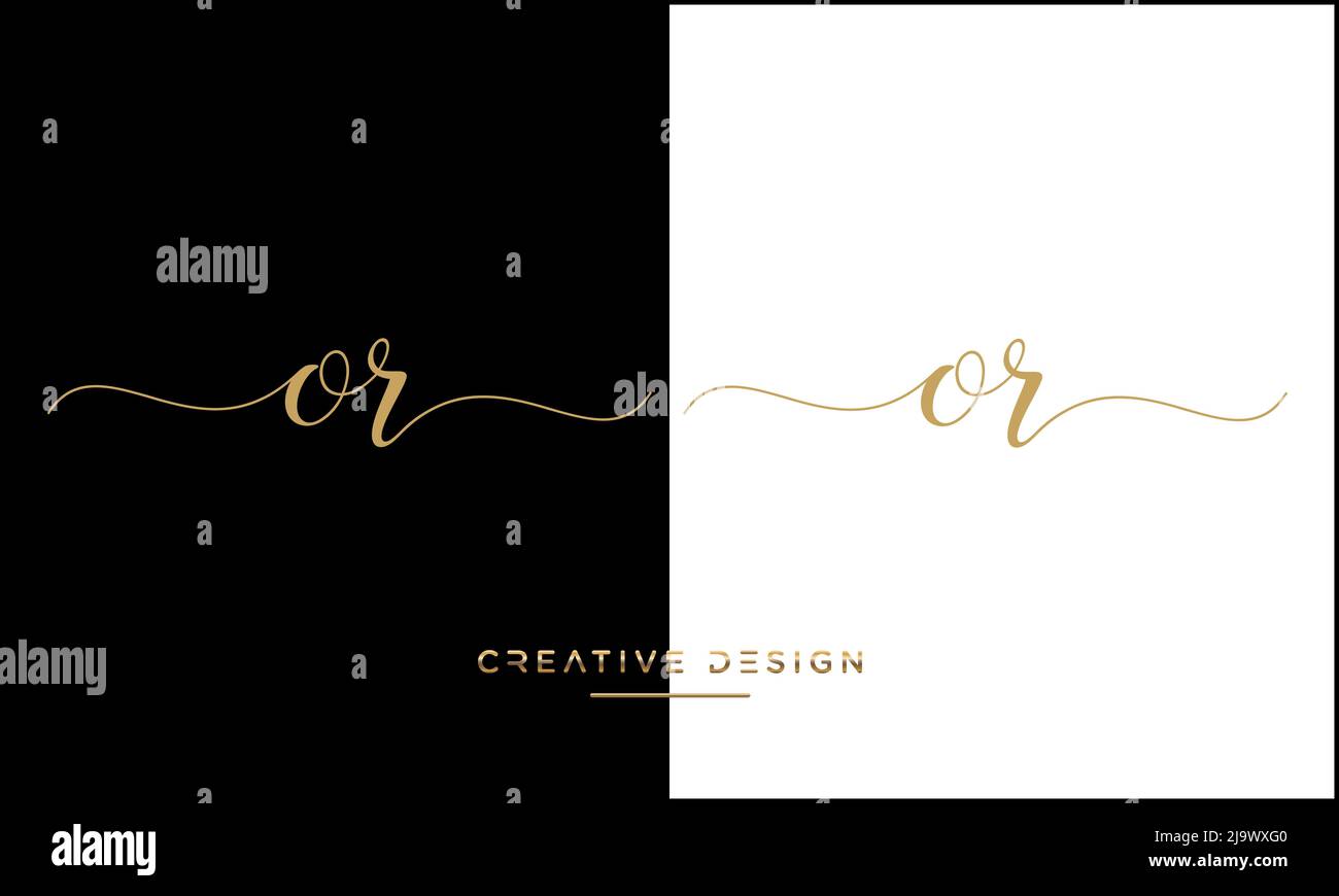 Alphabet Letters OR or RO Abstract Logo Stock Vector
