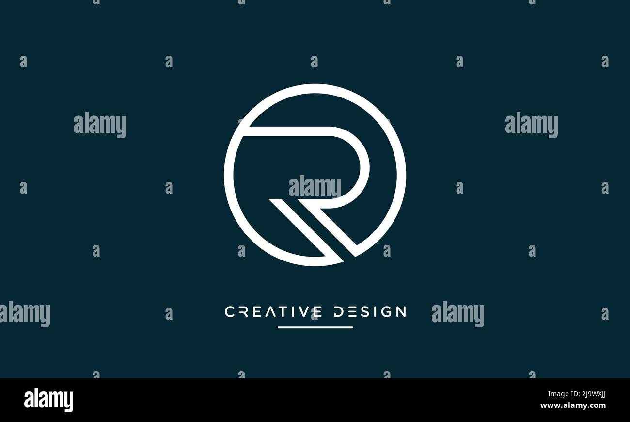 Alphabet Letters OR or RO Abstract Logo Stock Vector