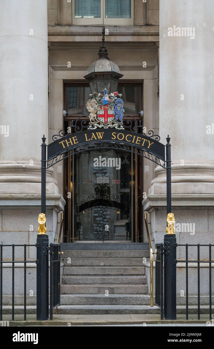 Exterior of the main entrance of The Law Society Hall, headquarters of