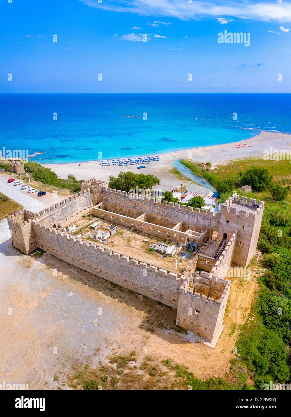 Castle at Frangokastello beach, Crete, Greece Stock Photo