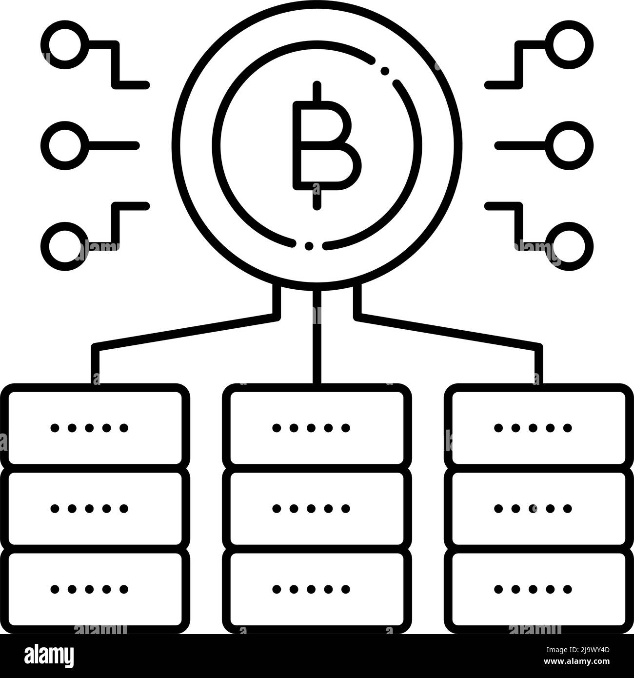mining cryptocurrency line icon vector illustration Stock Vector Image ...