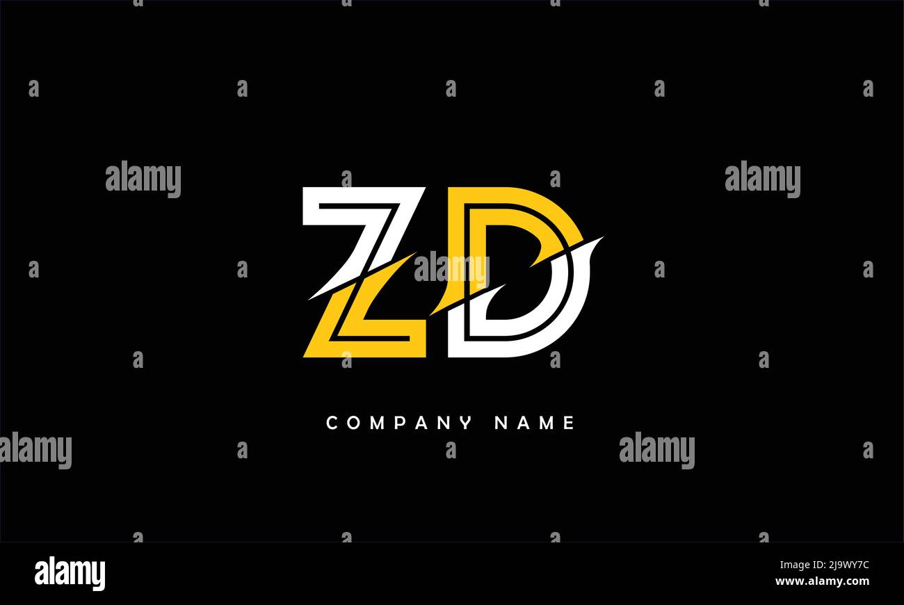 ZD, DZ Abstract Letters Logo Monogram Stock Vector