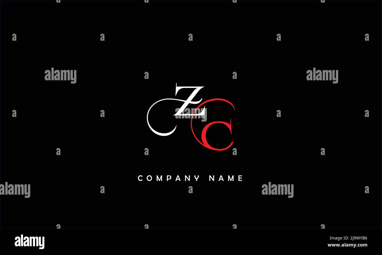 ZC, CZ Abstract Letters Logo Monogram Stock Vector