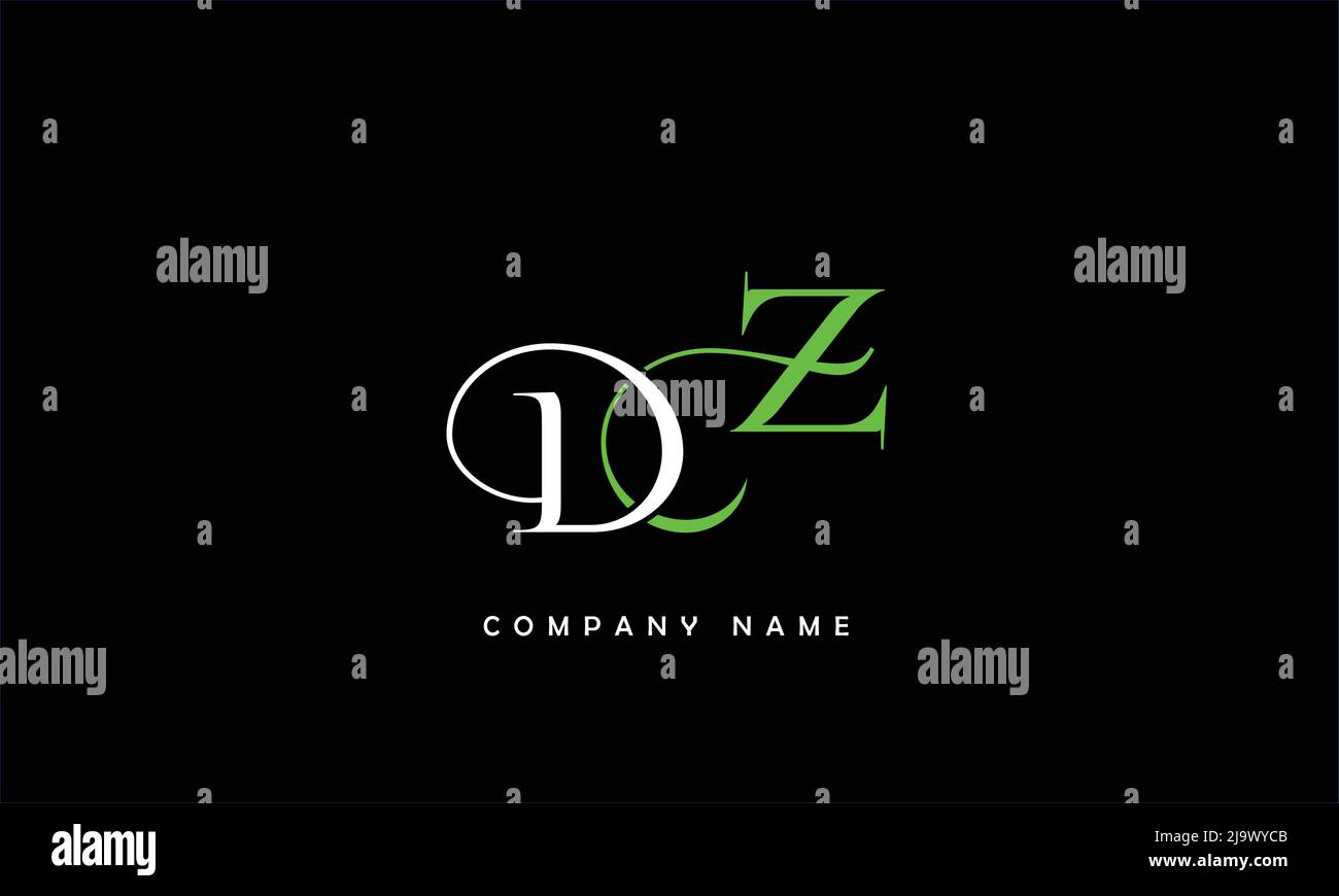 ZD, DZ Abstract Letters Logo Monogram Stock Vector