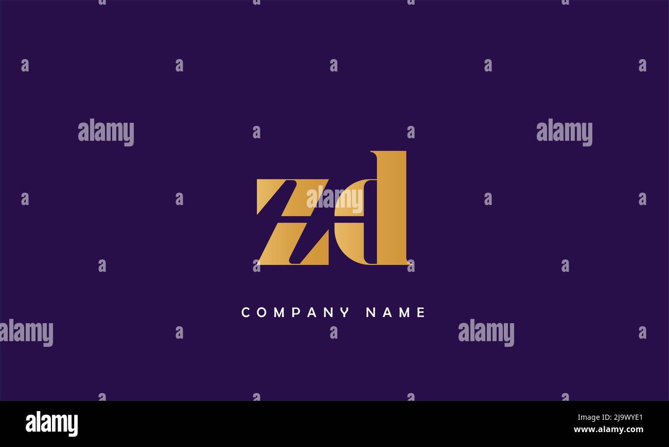 ZD, DZ Abstract Letters Logo Monogram Stock Vector