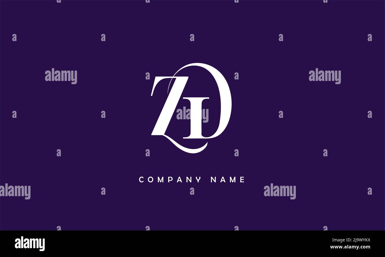 ZD, DZ Abstract Letters Logo Monogram Stock Vector