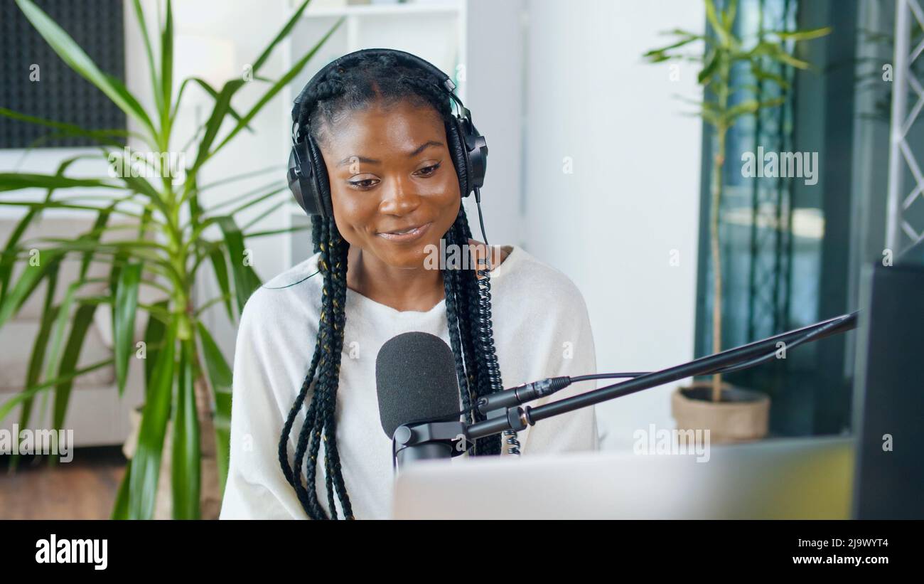 African American Streamer Leads a Podcast and Answers Questions in a