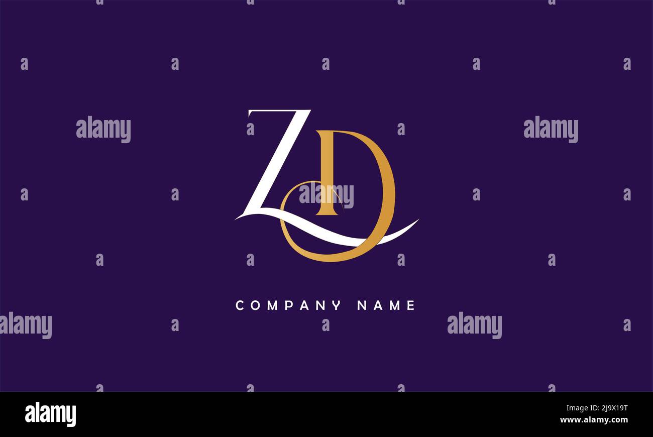 ZD, DZ Abstract Letters Logo Monogram Stock Vector