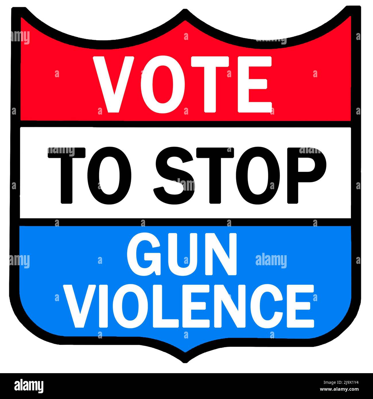 Vote to Stop Gun Violence emblem to promote awareness of a key current issue. Stock Photo