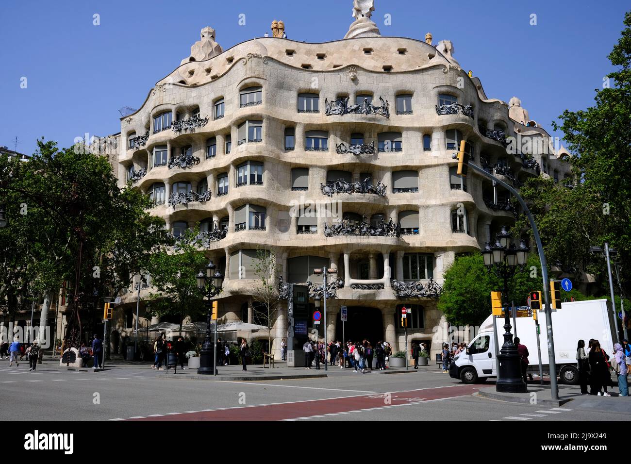 Casa Mila (La Pedrera) In Barcelona, Spain Stock Photo