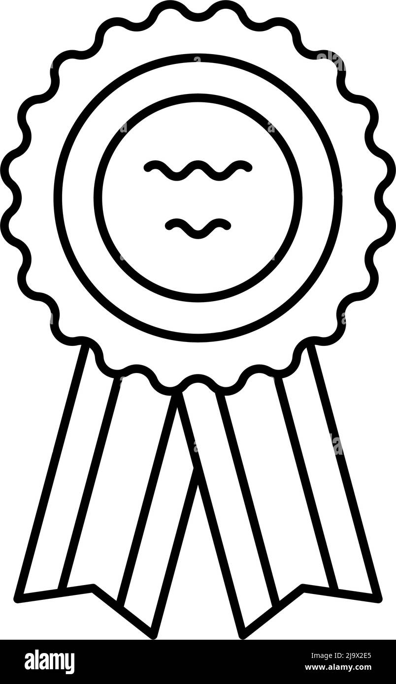 badge ribbon reward line icon vector illustration Stock Vector Image ...