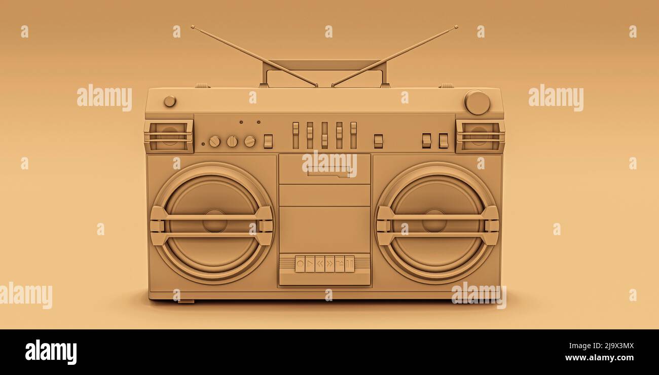 Boom Box 3d Back brown boombox isolated on brown background 3d illustration Stock Photo ...
