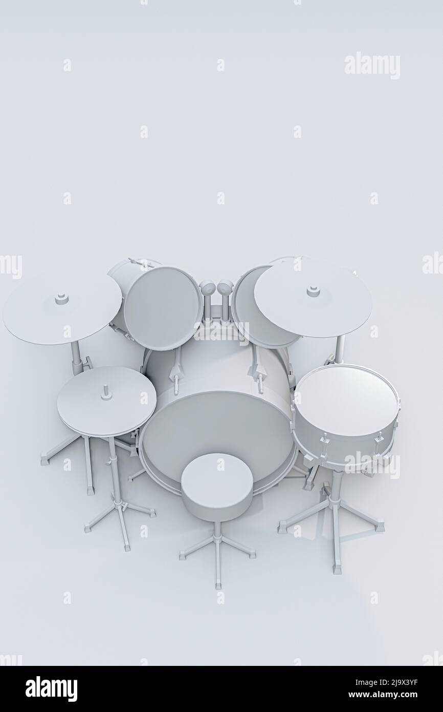 white drum isolated on white background 3d illustration Stock Photo - Alamy