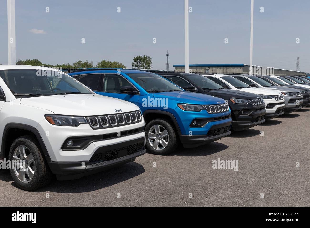 Lafayette Circa May 2022 Jeep Compass display at a Stellantis