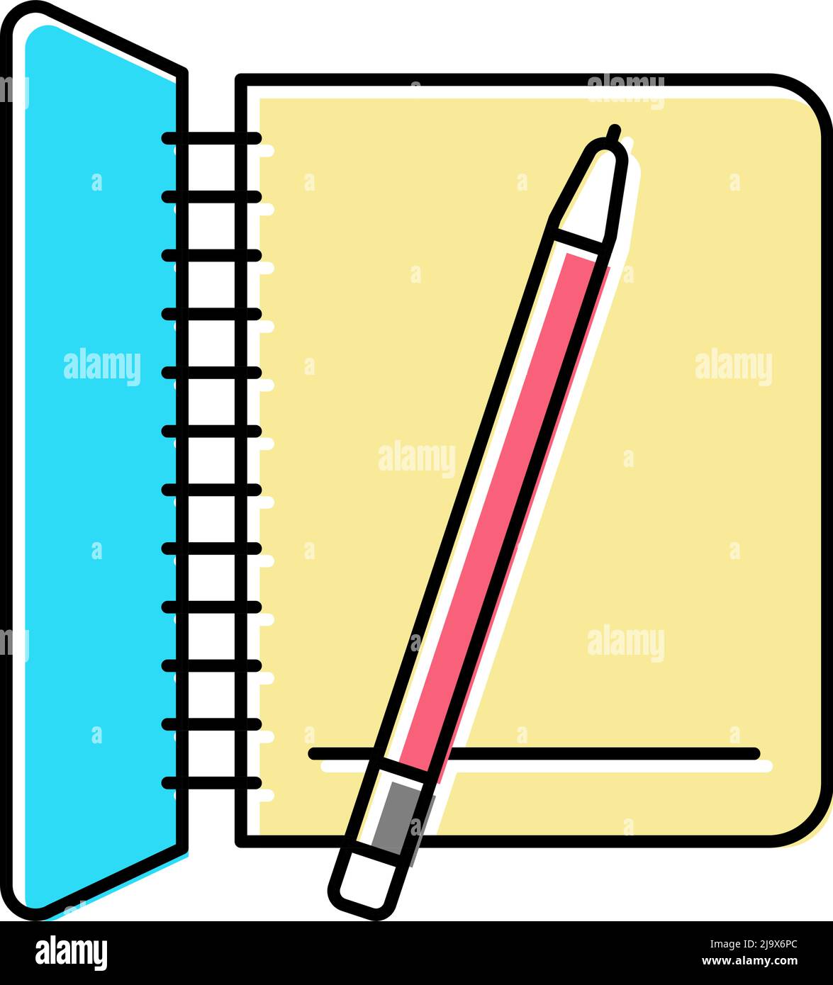 notebook for writing tasks color icon vector illustration Stock Vector