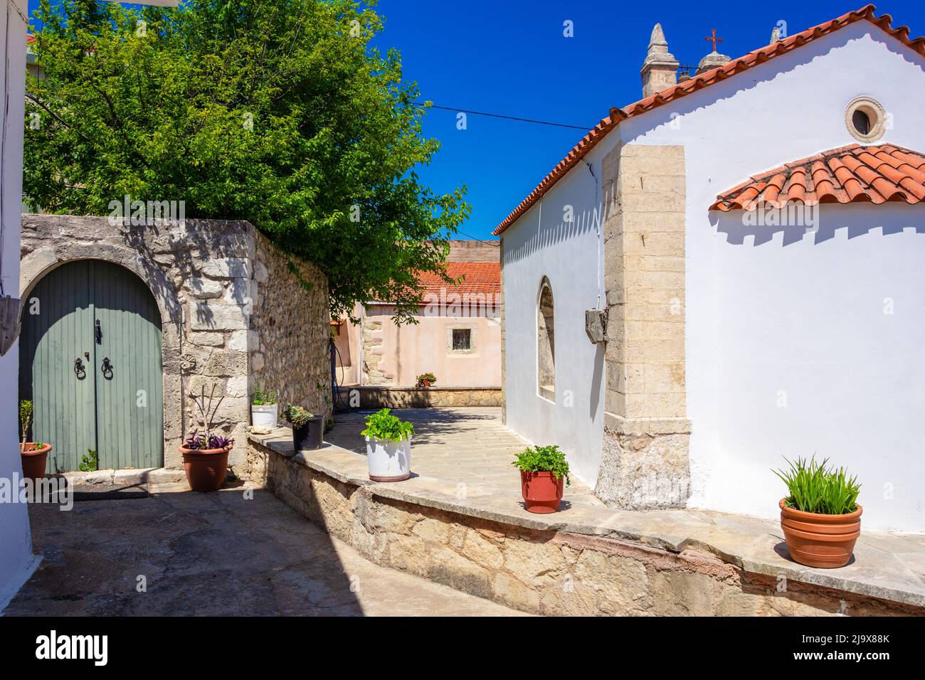 The old historical village of Roustika, Chania, Crete, Greece Stock Photo