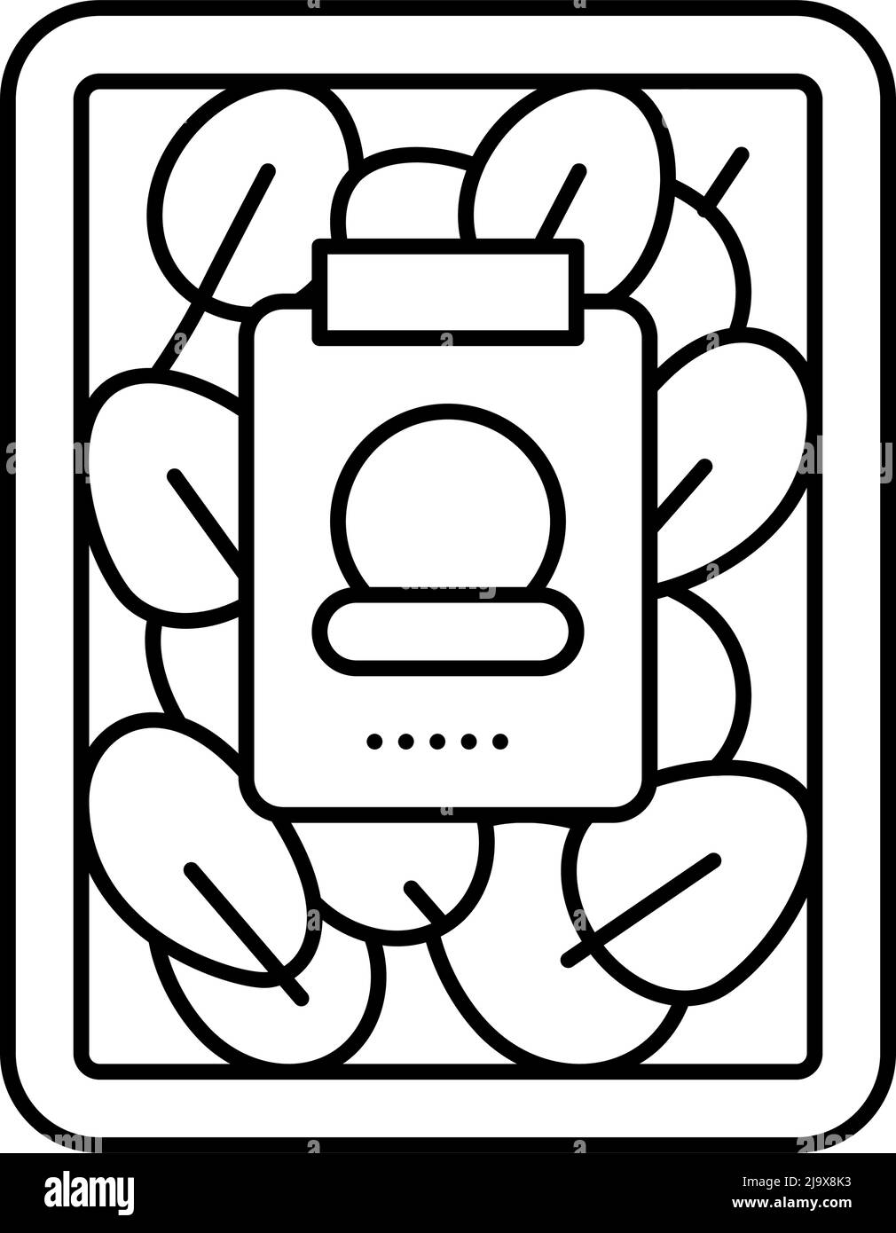 spinach in plastic box line icon vector illustration Stock Vector Image ...