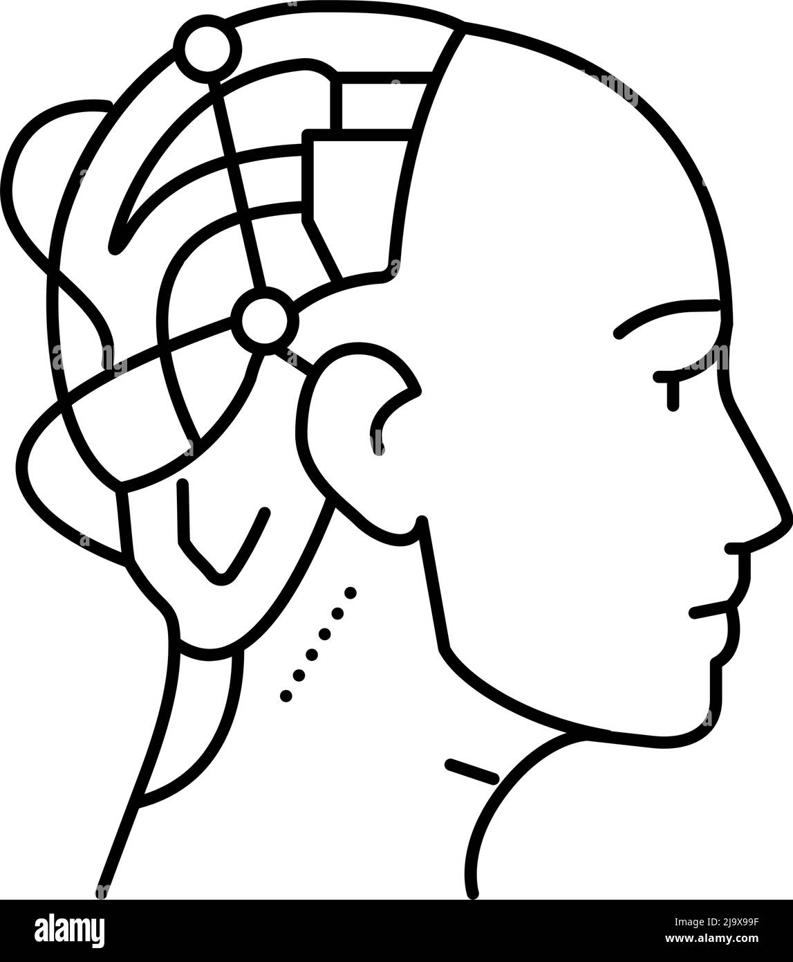 head face robot line icon vector illustration Stock Vector Image & Art ...