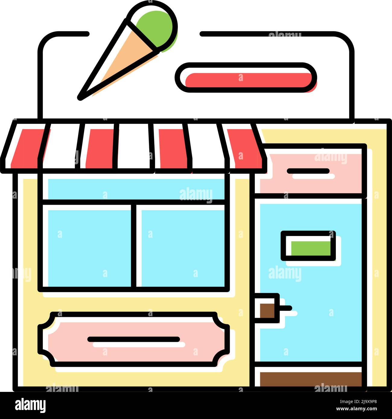 shop ice cream color icon vector illustration Stock Vector Image & Art