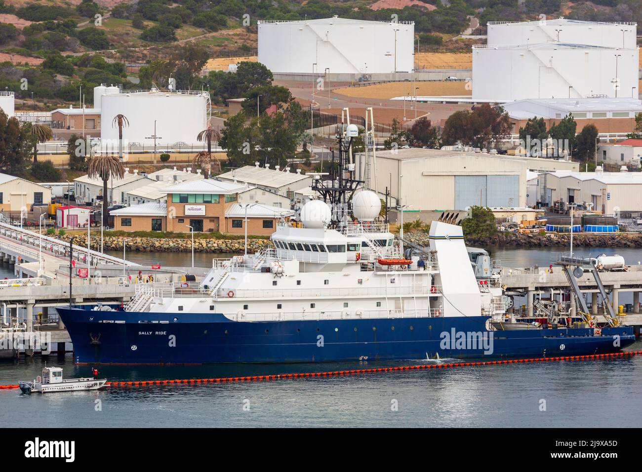 Research vessel Sally Ride, Naval Base, Point Loma, San Diego, California, USA Stock Photo