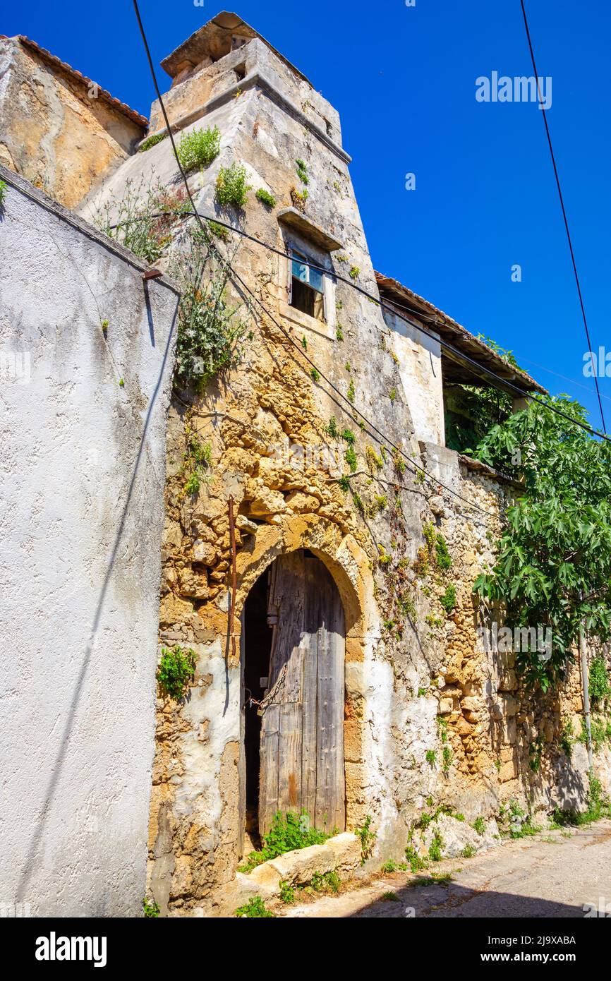 The old historical village of Roustika, Chania, Crete, Greece Stock Photo