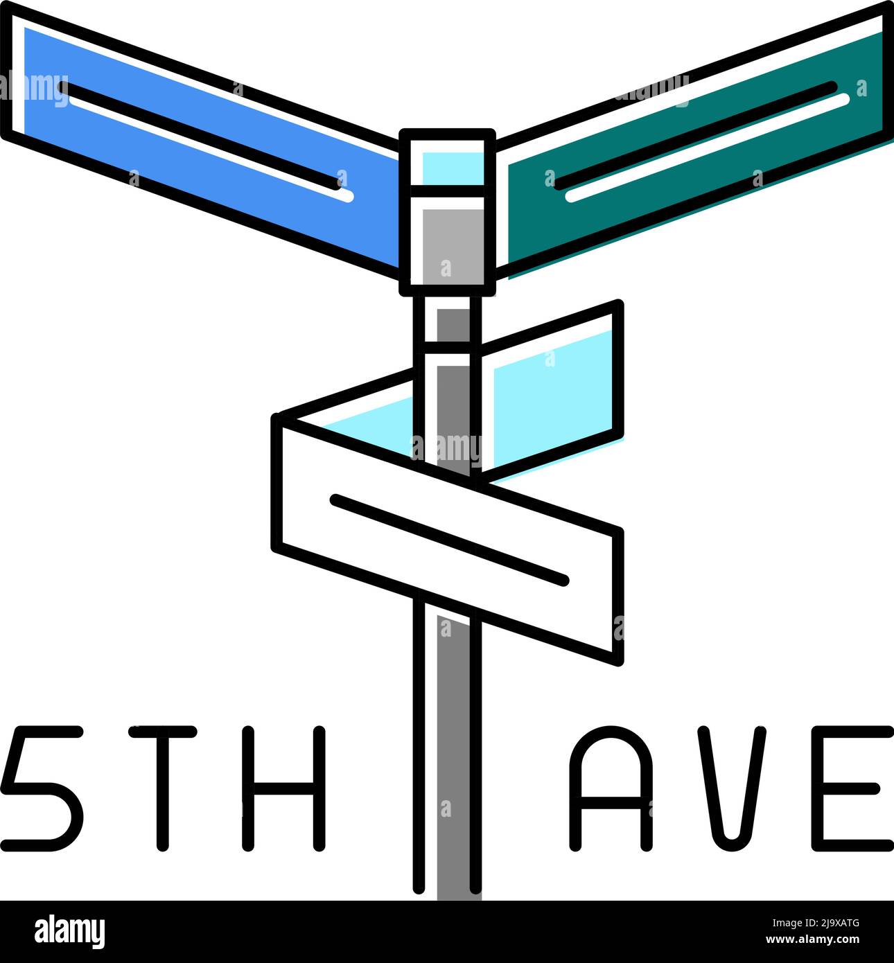 avenue 5th color icon vector illustration Stock Vector