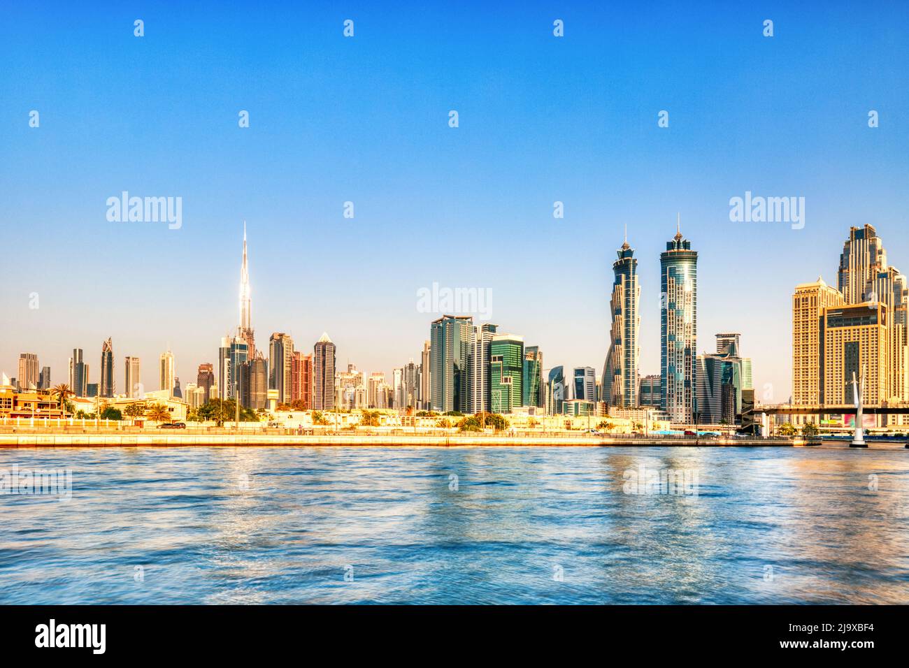 Dubai Skyline at Sunset, United Arab Emirates, Middle East Stock Photo ...