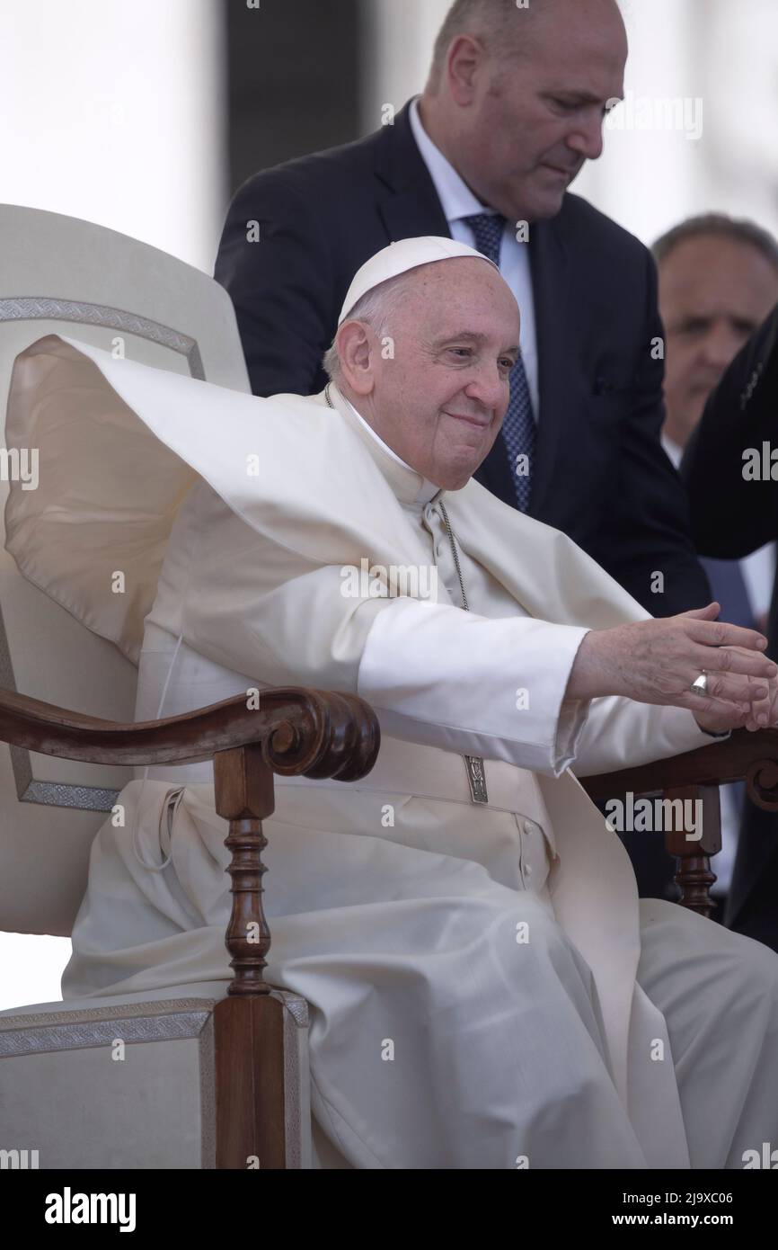 Vatican City, Vatican. 25 May 2022. Pope Francis During His Weekly