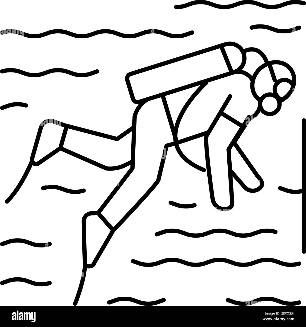 scuba diving line icon vector illustration Stock Vector Image & Art - Alamy