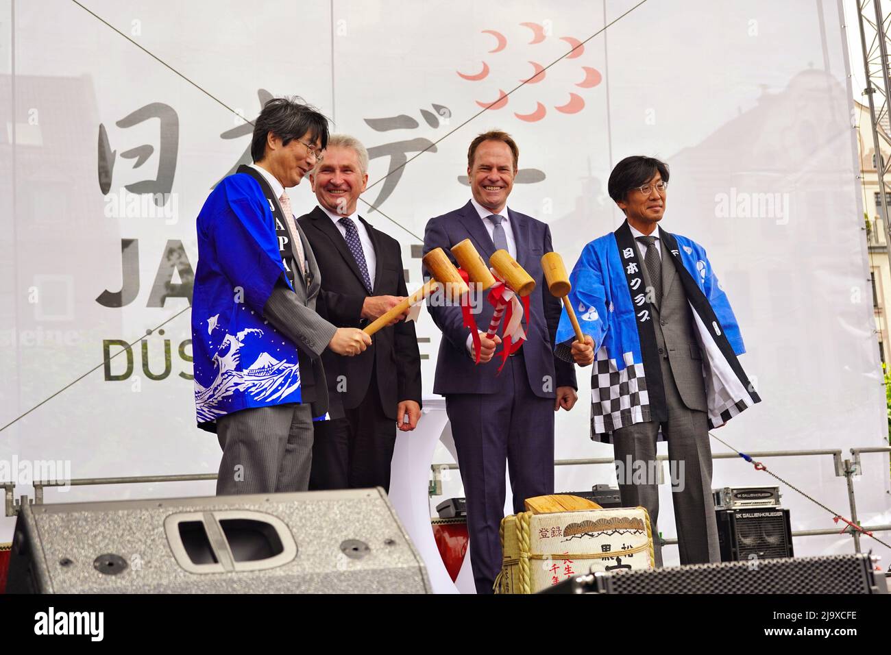 Kiminori Iwama, Prof. Dr. Andreas Pinkwart, Dr. Stephan Keller and Manabu Miyamoto at the official opening ceremony of Japantag 2022. Stock Photo