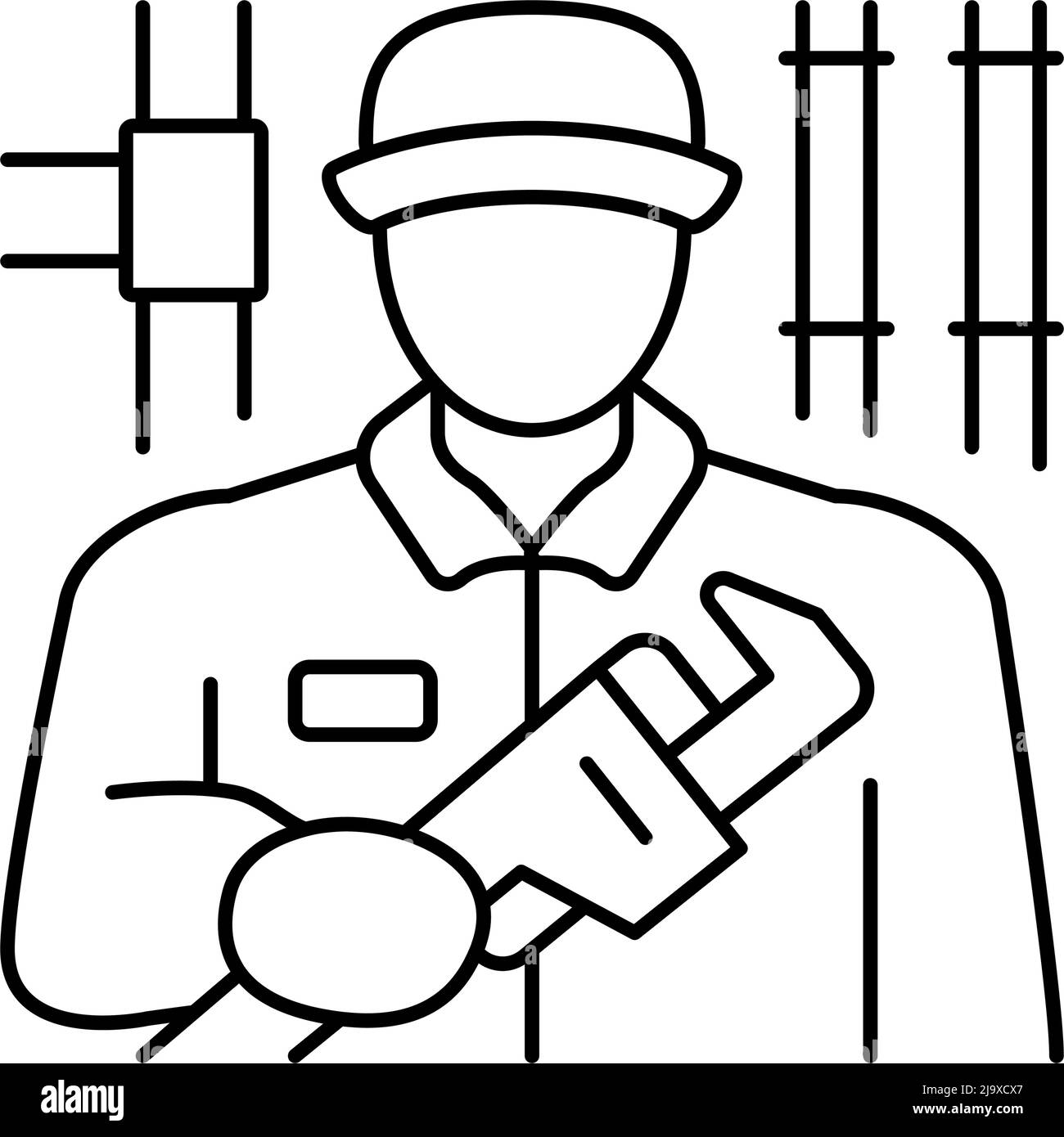 plumber maintenance line icon vector illustration Stock Vector Image & Art  - Alamy