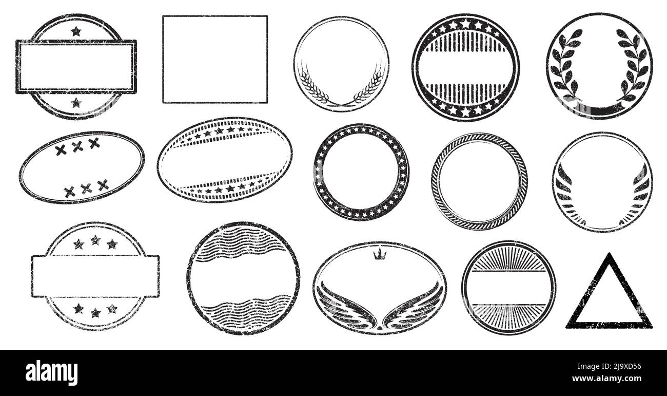 Big set of grunge vector templates for rubber stamps Stock Vector Image ...